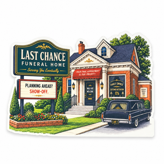 Last Chance Funeral Home Sticker