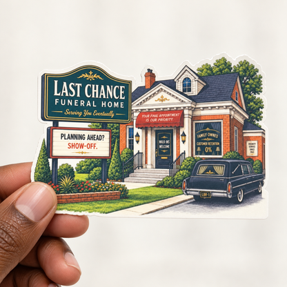 Last Chance Funeral Home Sticker