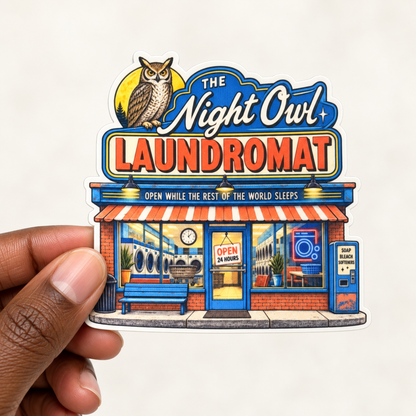 The Night Owl Laundromat Sticker
