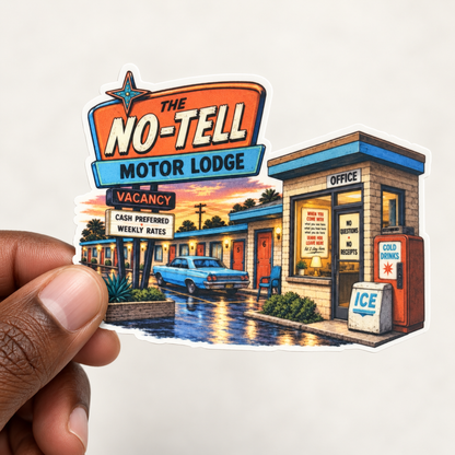No-Tell Motor Lodge Sticker