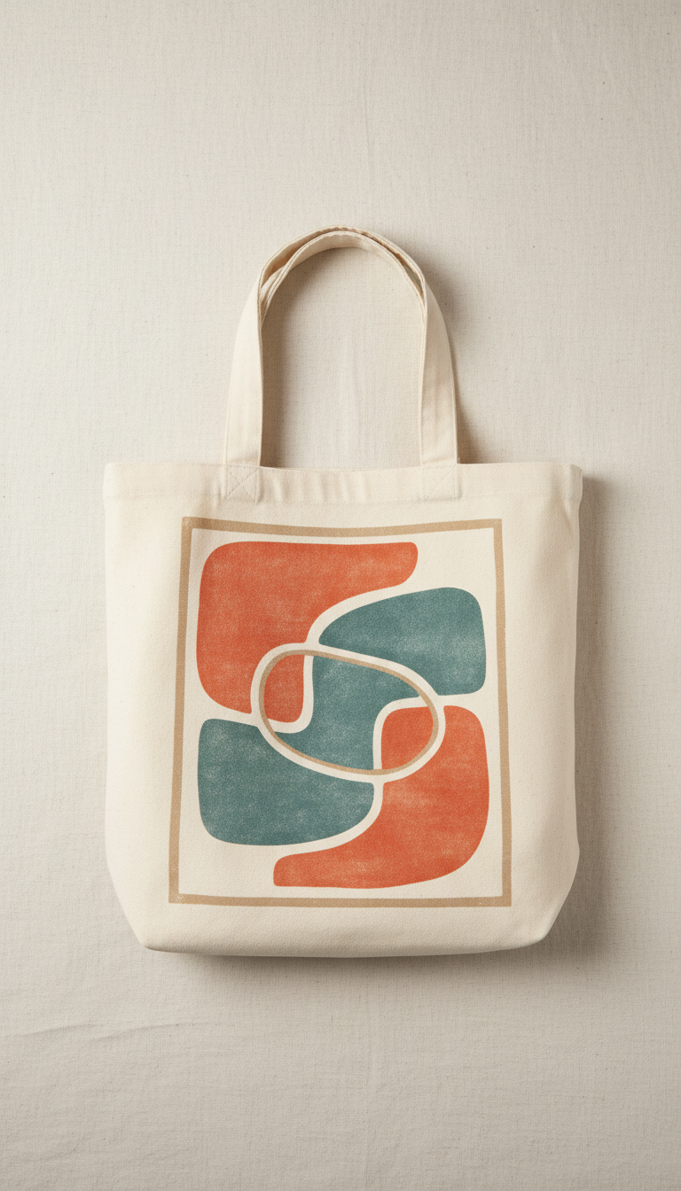 Screen-Printed Tote with Hand-Pulled Inks
